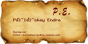 Pölöskey Endre névjegykártya