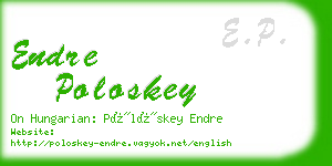 endre poloskey business card
